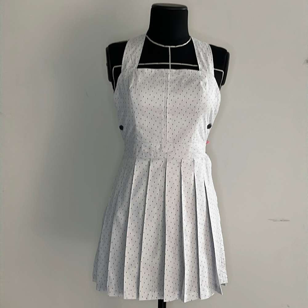 exclusive mini dress with pleated skirt